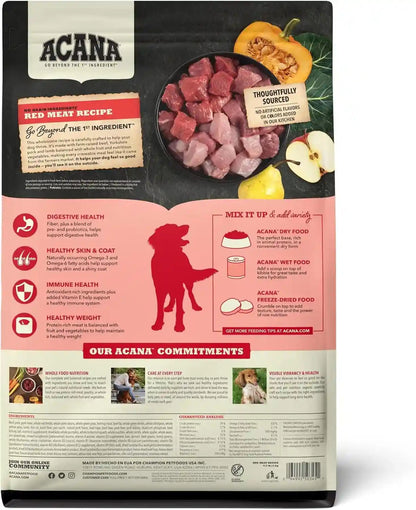 ACANA Grain Free Dry Dog Food Red Meat Recipe 25Lb. Bag | Freeze Dried, Grain Free, High Protein, Made in the USA, Omega-3 Fatty Acids, Digestive Health, Global Quality Ingredients2