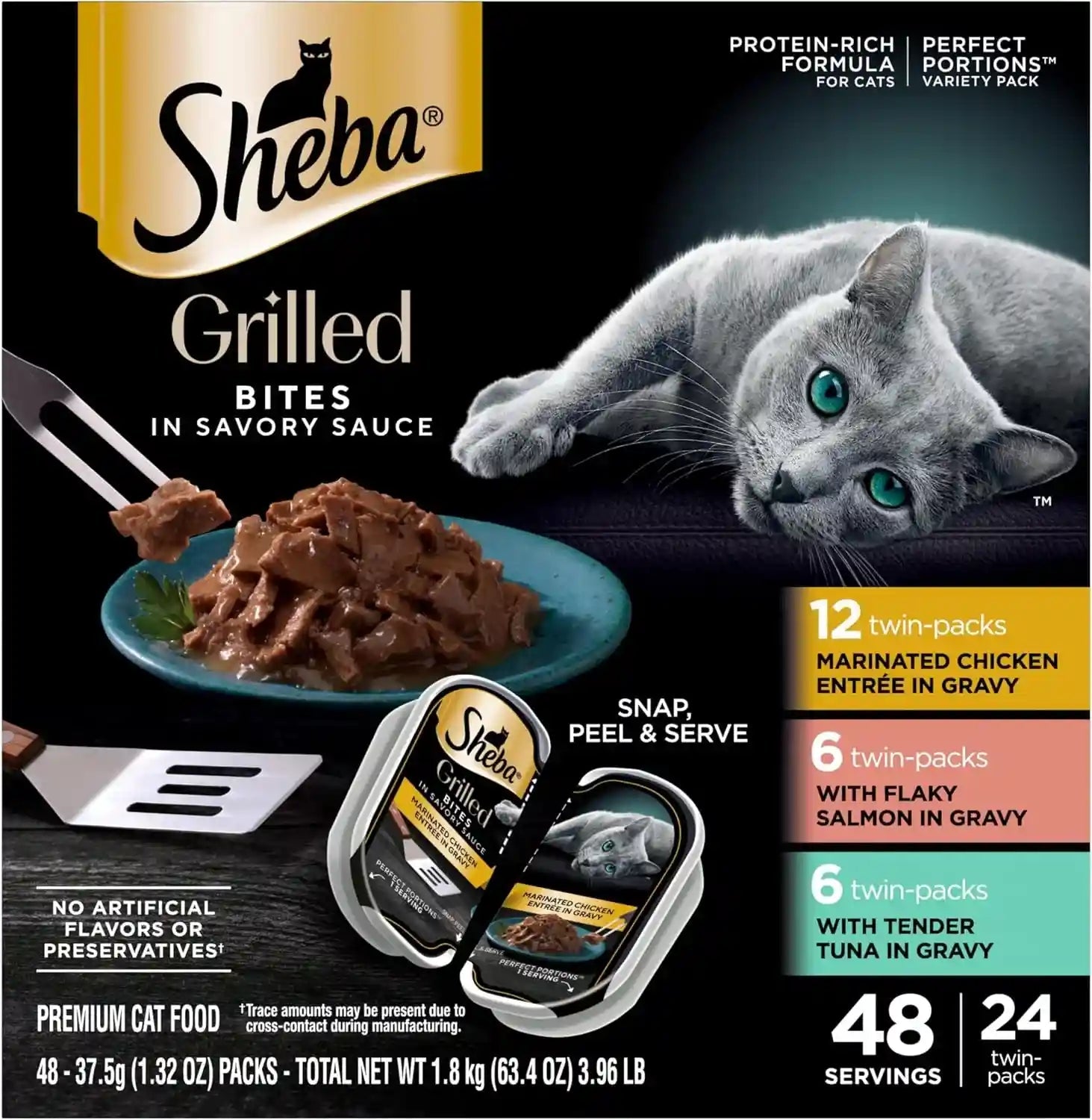 sheba-perfect-portions-grilled-bites-wet-cat-food-variety-2-6-oz-24-ct-chicken-salmon-tuna-variety-48-servings-snap-peel-serve-twin-pack-trays-complete-balanced-vitamins-minerals
