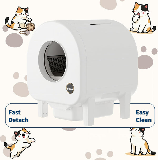 Garvee Self-Cleaning Cat Litter Box, Automatic Smart Pet Litter Box, Large Capacity for Multiple Cats, Wifi-Enabled App Control with Safety Sensors W/Garage Bags | Multiple Cats Available, Large Capacity, Wifi-Enabled App Control W/Safety Sensors W/ Garage Bags6