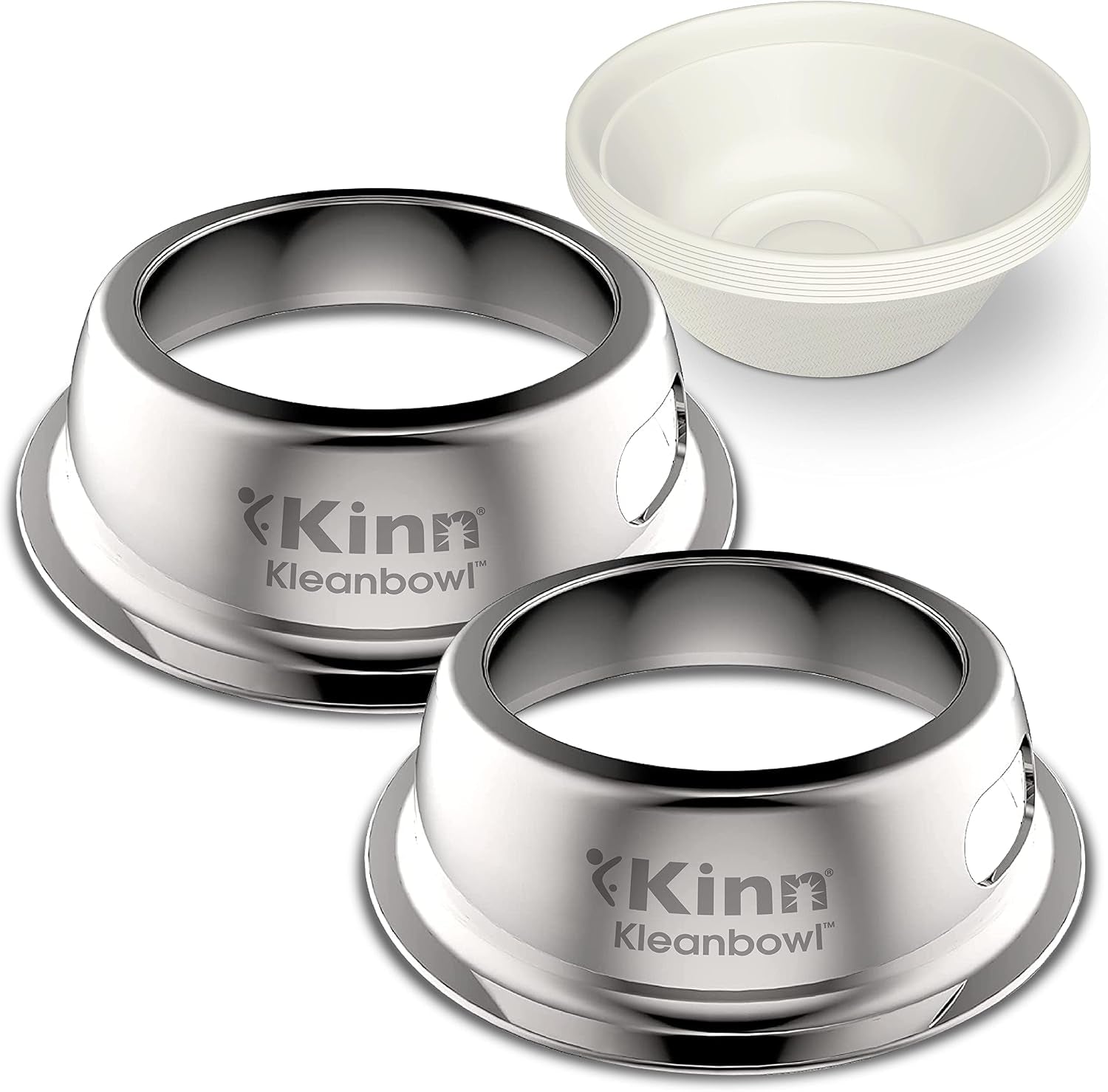 kinn-kleanbowl-pet-bowl-stainless-steel-frame-8-oz-pack-of-1-compostable-refills-spill-proof-stable-disposable-easy-cleaning-no-plastic