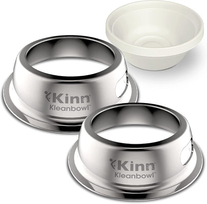 Kinn Kleanbowl Pet Bowl Stainless Steel Frame, 8 Oz (Pack of 1) | Compostable Refills, Spill-Proof Stable, Disposable, Easy Cleaning, No Plastic11