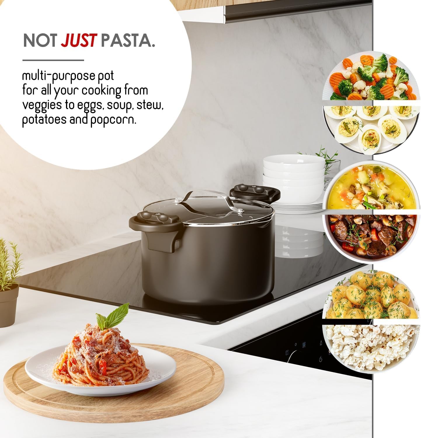 pasta-pot-with-strainer-lid-5-quart-multipurpose-stock-pot-simmer-spaghetti-pot-with-pasta-strainer-lid-twist-lock-handles-nonstick-ceramic-stainless-steel-pot-tempered-glass-lid-black