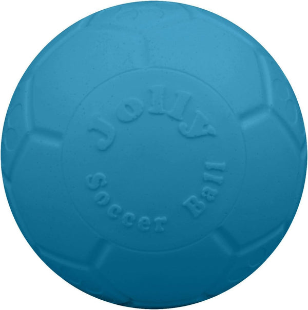 Jolly Pets Large Soccer Ball Floating-Bouncing Dog Toy, 8 Inch Diameter, Ocean Blue | Large 8 Inch Durable Dog Soccer Ball for Dogs 60 to 90 Lbs, Won'T Deflate When Punctured, Floats for Water Play, Made in USA10