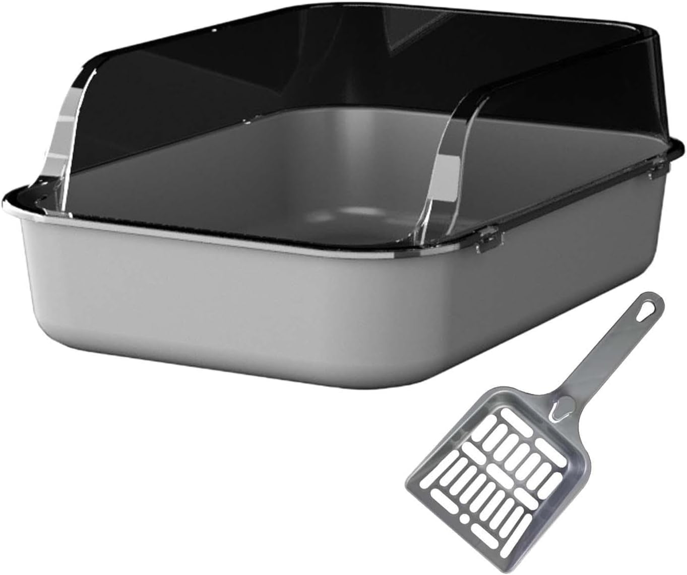 open-litter-box-semi-enclosed-cat-toilet-sand-box-bedpan-container-for-indoor-cats-and-young-kittens-gray
