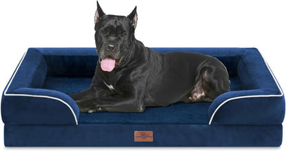 Comfort Expression Orthopedic Dog Bed for Extra Large Dogs with Bolster | Waterproof Dog Couch Bed with Washable Cover & Non-Slip Bottom, Supportive Egg Crate Foam XL Pet Bed, 42X30 Inch85