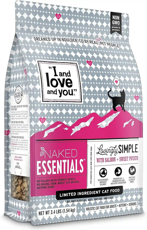 I and Love and You Naked Essentials Dry Cat Food - Salmon + Trout - Grain Free, Real Meat, No Fillers, Prebiotics + Probiotics, 3.4Lb Bag13