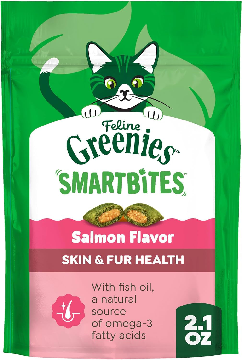 greenies-feline-smartbites-skin-fur-health-cat-treats-salmon-4-6-oz-fish-oil-flaxseed-omega-3s-no-artificial-flavors-or-preservatives-under-2-calories-per-treat-crunchy-soft
