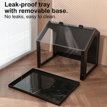 Stylish Indoor Dog Potty with High Walls, Durable Washable Fake Grass Mat, Splash Guard Design for Mess-Free Diagonal Peeing – Blends with Home Decor, Ideal for Indoor & Balcony Use3