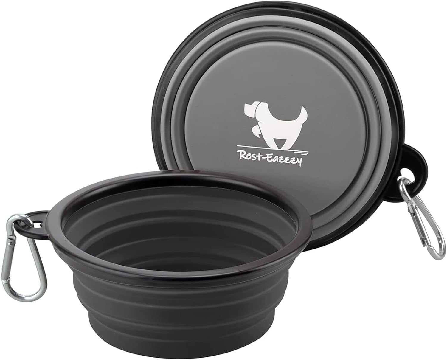 collapsible-dog-bowls-for-travel-2-pack-dog-portable-water-bowl-for-dogs-cats-pet-foldable-feeding-watering-dish-for-traveling-camping-with-carabiners-bpa-free-grey-black-small-pack-of-2
