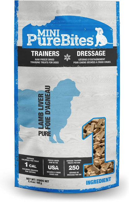 Purebites Mini Lamb Single Ingredient Freeze Dried Dog Treats, 2.4 Oz | 100% Lamb, Freeze Dried Raw in USA, High-Value Training Reward, No Fillers, Great for Dogs with Allergies1