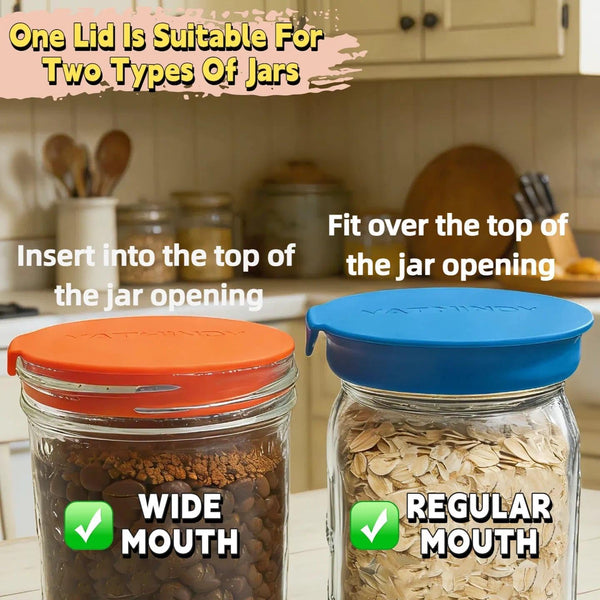 ORIGINAL CREATOR-4 Pack Silicone Mason Jar Lids for Ball, Kerr and More,Fit Regular Mouth & Wide Mouth Storage Caps for Mason/Canning Jars,Leak-Proof,Dishwasher Safe(Single-Color)2