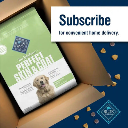 Blue Buffalo True Solutions Skin & Coat Care Natural Dry Dog Food for Adult Dogs, Salmon, 11-Lb. Bag11