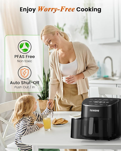 Brio plus Air Fryer 8 Qt, New & Improved, Pfas-Free Ceramic Coating | 7 Digital One-Touch Modes: Air Fry/Bake/Roast/Dehydrate/Toast/Reheat/Preheat; 150 Presets; 50°F-400°F; 700/1500/1800W; Black5