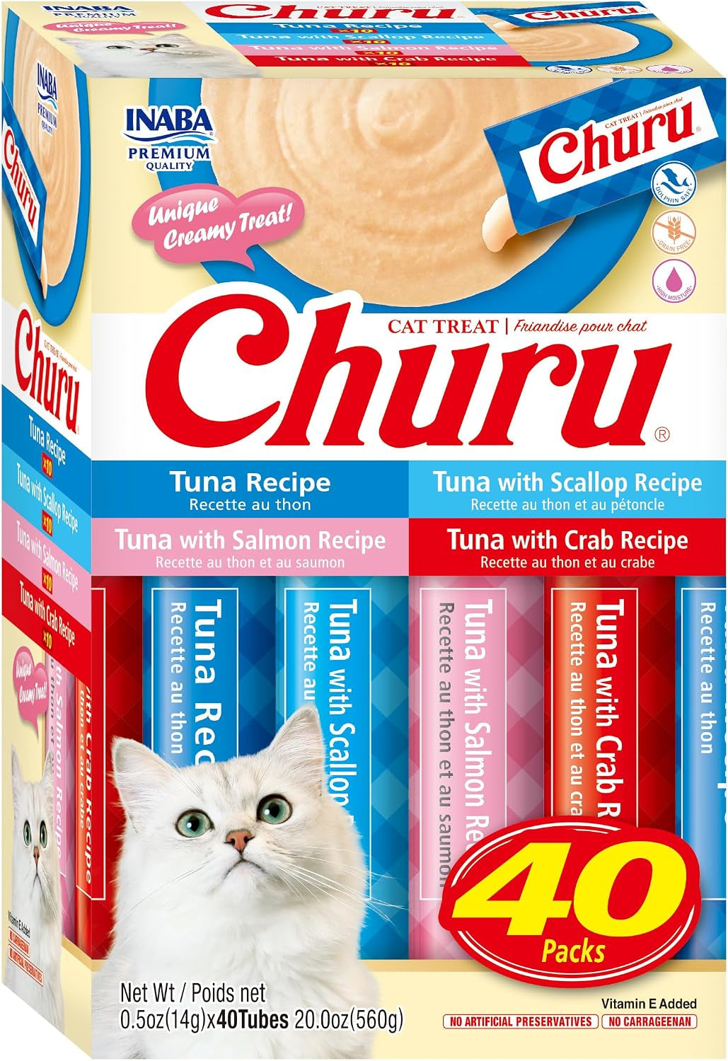inaba-churu-cat-treats-lickable-squeezable-creamy-puree-cat-treat-with-vitamin-e-0-5-ounces-each-tube-40-tubes-chicken-variety