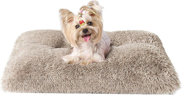 EHEYCIGA Fluffy Dog Crate Bed for Extra Large Dogs, Plush Faux Fur Pad, Calming anti Anxiety XL Bed for Crate, Washable Soft Warm Dog Mat with Non-Slip Bottom, Grey38