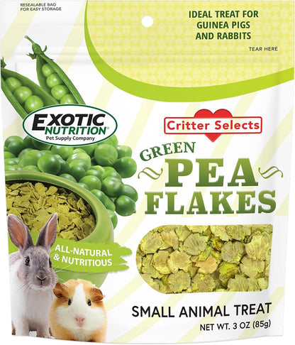 Exotic Nutrition Green Pea Flakes 3Oz. - Healthy & Unique Treat - Rat, Degu, Prairie Dog, Chinchilla, Hedgehog, Parrot, Guinea Pig, Rabbit, Hamster1