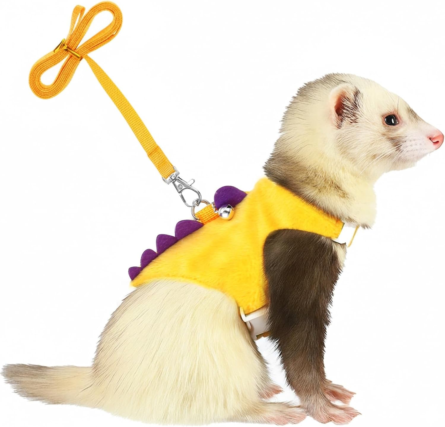 ferret-harness-and-leash-set-small-animals-vest-harness-with-safe-bell-dinosaur-shaped-leash-set-for-baby-rabbit-guinea-pig-teacup-chihuahua-mouse-and-other-small-pet