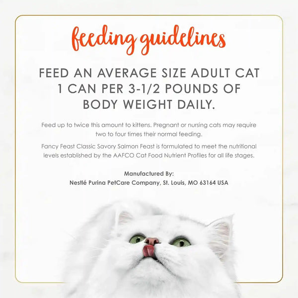 Purina Fancy Feast Salmon Feast Classic Grain Free Wet Cat Food Pate - (Pack of 24) 3 Oz. Cans7