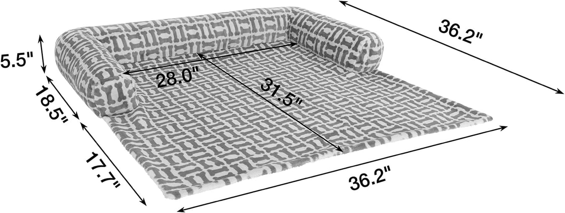 orthopedic-dog-bed-mat-for-large-dogs-washable-sofa-protector-pet-bed-with-3-sided-bolster-shredded-memory-foam-plush-support-non-slip-bottom-for-medium-small-dogs-grey