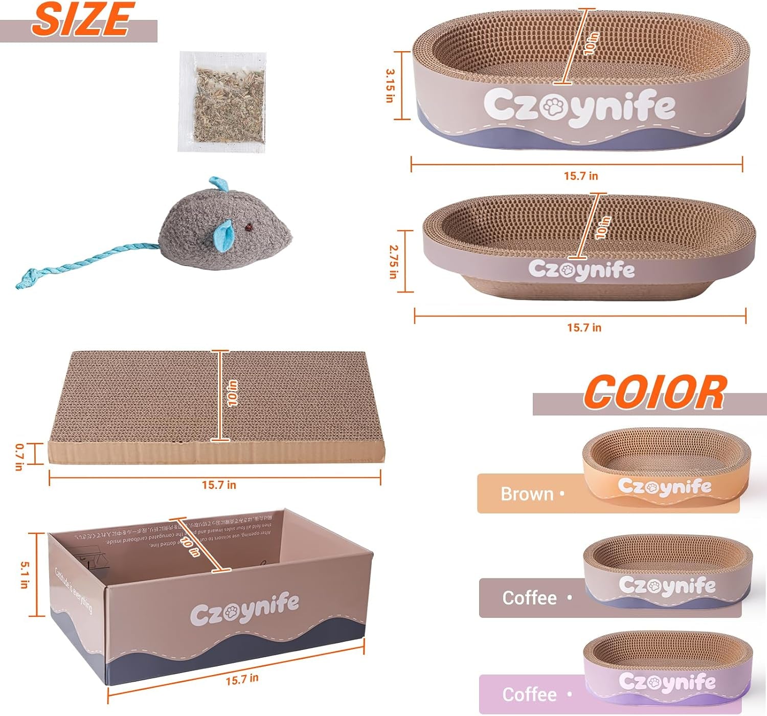 3pcs-cat-scratcher-cardboard-oval-cat-scratch-pad-bowl-nest-for-indoor-cats-round-cat-scratching-board-corrugated-lounge-cat-bed-furniture-protector-for-couch-coffee-15-7-10-in