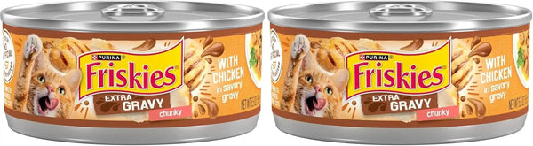 Purina Friskies Extra Gravy Wet Cat Food Chunky Chicken in Savory Gravy - (Pack of 24) 5.5 Oz. Cans12