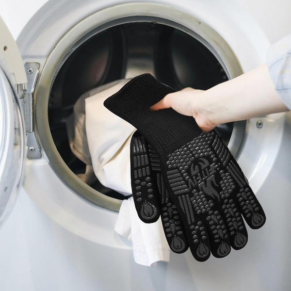 BBQ Gloves, 1472°F Heat Resistant with Silicone Grip Oven Mitts | Non-Slip Grip, for BBQ, Grilling, Oven, Smoker, Cooking and Baking6