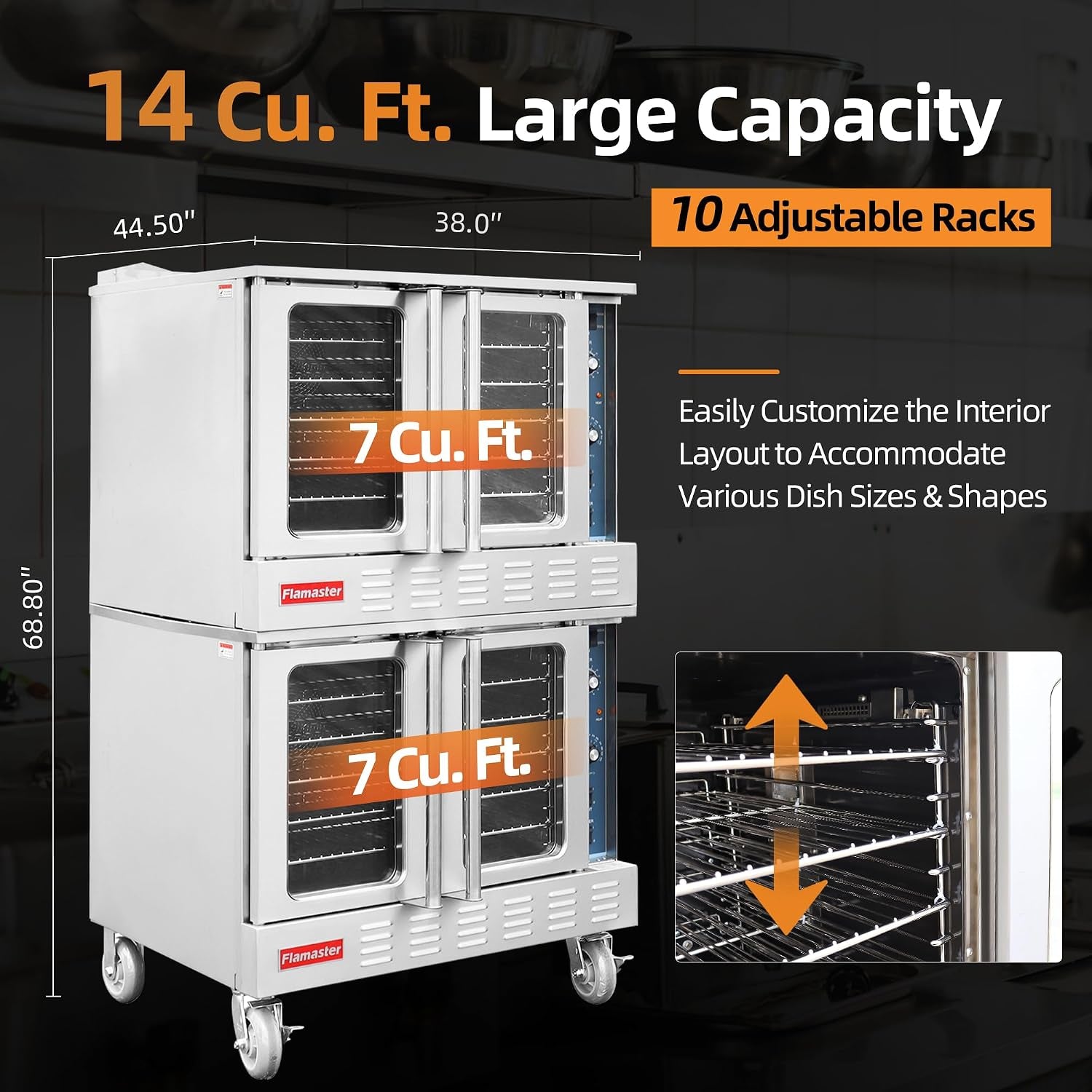 commercial-convection-oven-double-layer-electronic-gas-control-ss430-front-side-and-top
