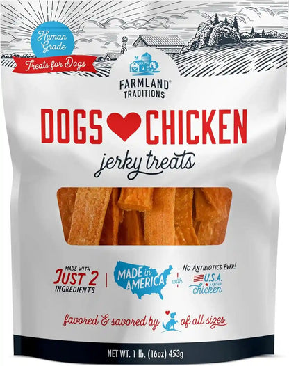 Farmland Traditions Filler Free Dogs Love Chicken Premium Jerky Treats for Dogs, 3 Lb. Bag17
