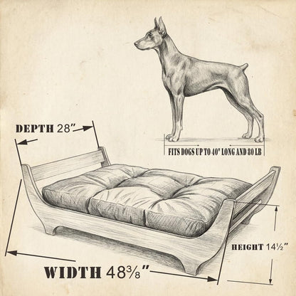 Perugina Wood Elevated Dog Bed Frame & Mattress,Walnut Pattern,L 80 Lb | Trainer Recommended Dutchdesign Sturdy Attractive Dog Furniture3