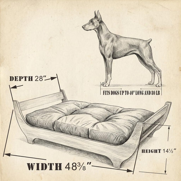Perugina Wood Elevated Dog Bed Frame & Mattress,Walnut Pattern,L 80 Lb | Trainer Recommended Dutchdesign Sturdy Attractive Dog Furniture3