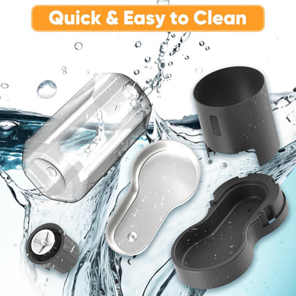7L Automatic Dog Water Dispenser Bowl, Gravity Pet Water Dispenser with Stainless Steel Bowl, No Spilling Large Capacity Water Feeder for Dogs Cats (7L without Filter Black)7