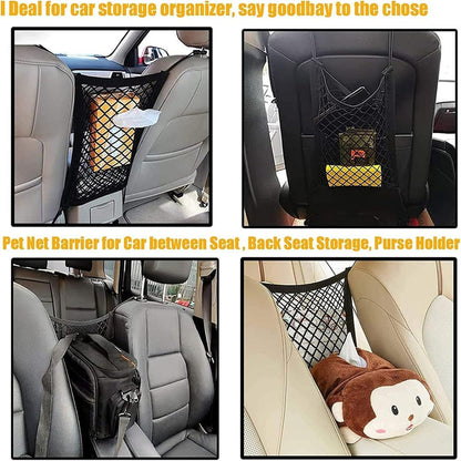 DYKESON Dog Car Net Barrier Pet Barrier with Car Mesh Organizer for Dog & Child, Safety Divider with Upgraded Storage Pouch, Easy Install for Cars & Suvs2