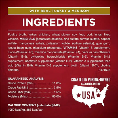 Purina ONE True Instinct Tender Cuts in Gravy with Real Turkey and Venison, and with Real Chicken and Duck High Protein Wet Dog Food Variety Pack - (Pack of 6) 13 Oz. Cans6