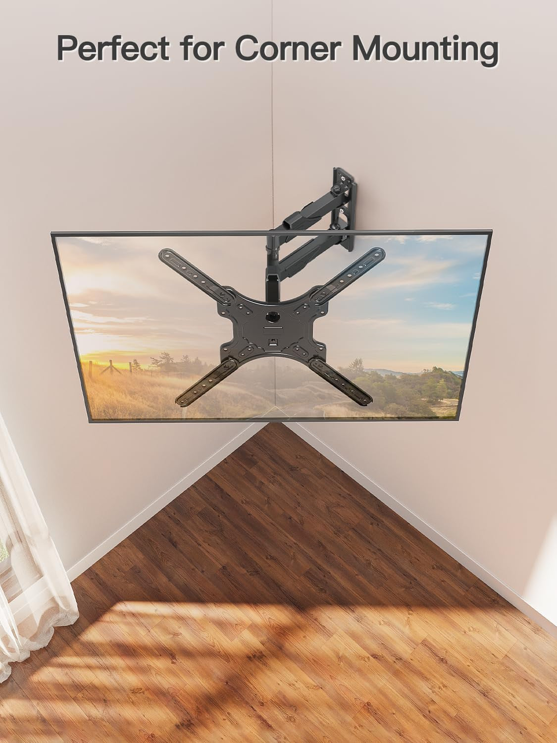 full-motion-tv-wall-mount-for-26-60-tvs-max-vesa-400x400-77-lbs-swivel-tilt-articulating-arms-single-stud-center-mount-compatible-with-corner-installation-for-home-flat-tvs
