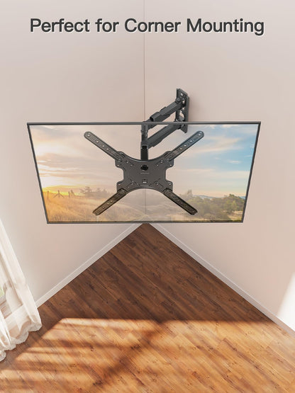 Full Motion TV Wall Mount for 26-60" Tvs, Max VESA 400X400, 77 Lbs. | Swivel & Tilt Articulating Arms, Single Stud Center Mount, Compatible with Corner Installation for Home Flat Tvs6