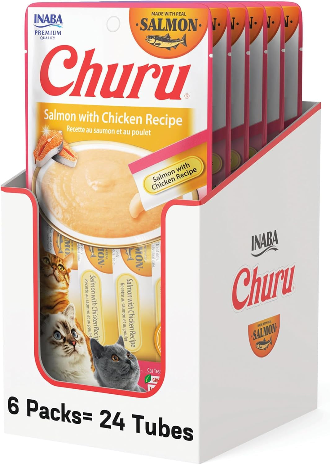 inaba-churu-cat-treats-lickable-squeezable-creamy-puree-cat-treat-with-green-tea-extract-taurine-0-5-ounces-each-tube-24-tubes-4-per-pack-chicken-recipe