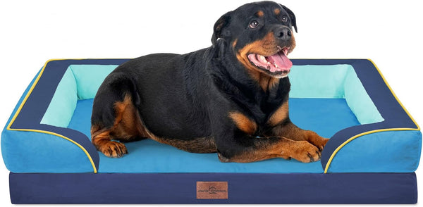 Comfort Expression Orthopedic Dog Bed for Extra Large Dogs with Bolster | Waterproof Dog Couch Bed with Washable Cover & Non-Slip Bottom, Supportive Egg Crate Foam XL Pet Bed, 42X30 Inch108