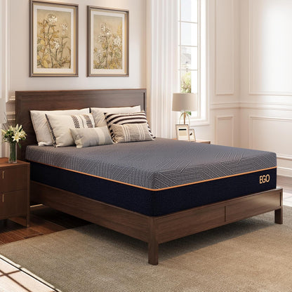 EGOHOME Queen 12" Copper Gel Memory Foam Mattress Pressure Relief Medium | Fiberglass Free, Back Pain Relief, Graphene Tech Cover, ICA Endorsed, Certipur-Us, Motion Isolation, Mattress in Box, Medium8