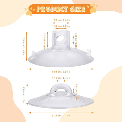 4 Pieces Cat Window Perch Suction Cup, Powerful Cat Window Bed Seat Replacement Suction Cup, Clear PVC Sucker Pads, 2 Styles2