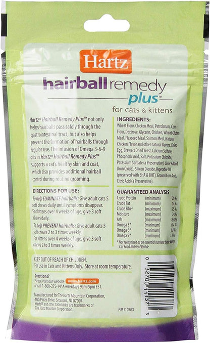Hartz Hairball Remedy plus Chicken Flavored Soft Chews for Cats and Kittens3