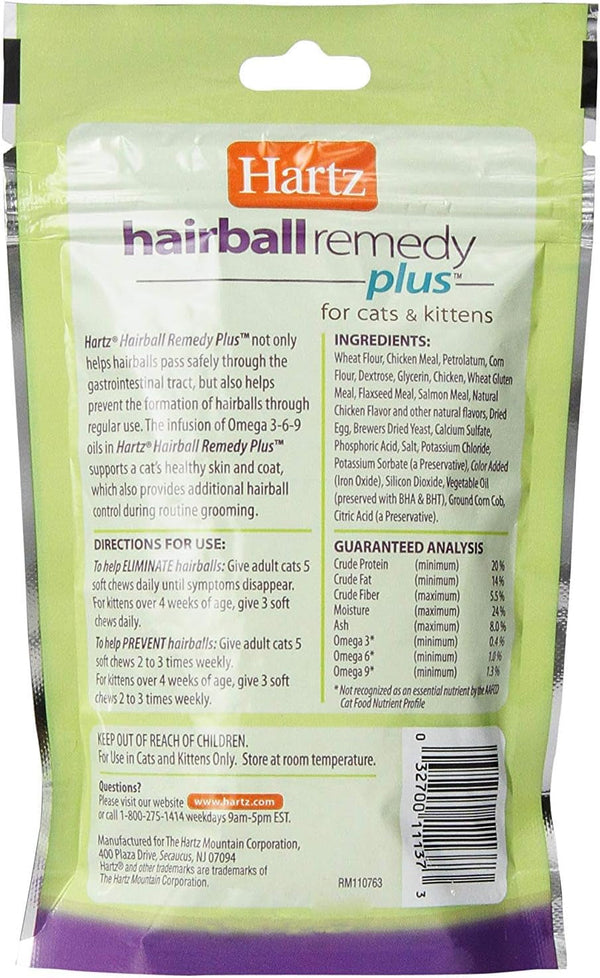 Hartz Hairball Remedy plus Chicken Flavored Soft Chews for Cats and Kittens3