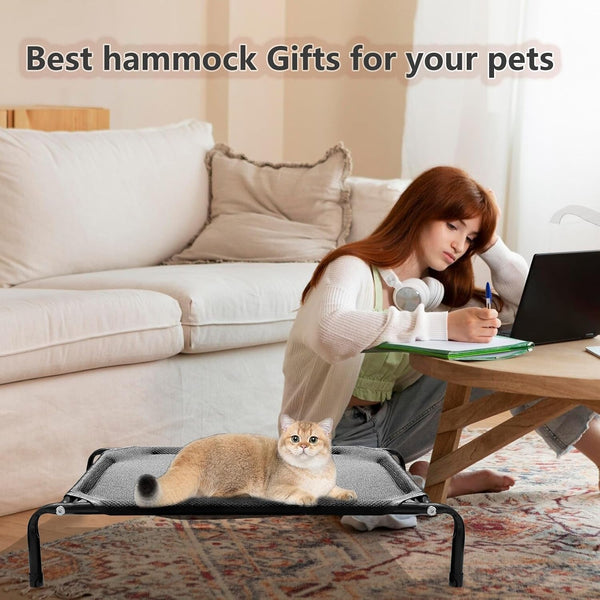 Newly Upgraded Elevated Cat Beds for Indoor - Washable Material, Comfortable Elevated Design for Cats, Ideal for Indoor Use to Keep Pets Cool and Cozy, Suitable for Small and Medium-Sized Cats2