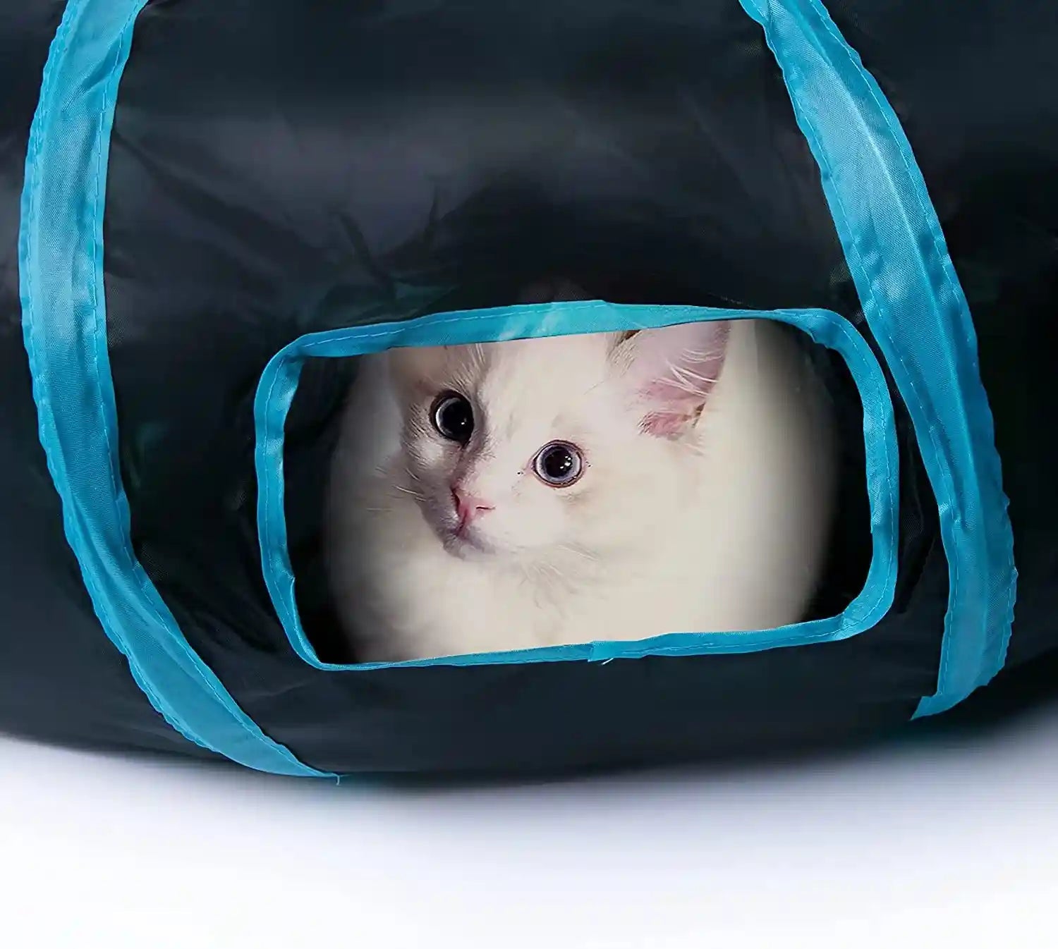 sheldamy-cat-tunnel-s-2-way-cat-tunnels-for-indoor-cats-collapsible-cat-play-tunnel-interactive-toy-maze-cat-house-with-1-play-ball-for-cats-puppy-kitty-kitten-rabbit-blue-black