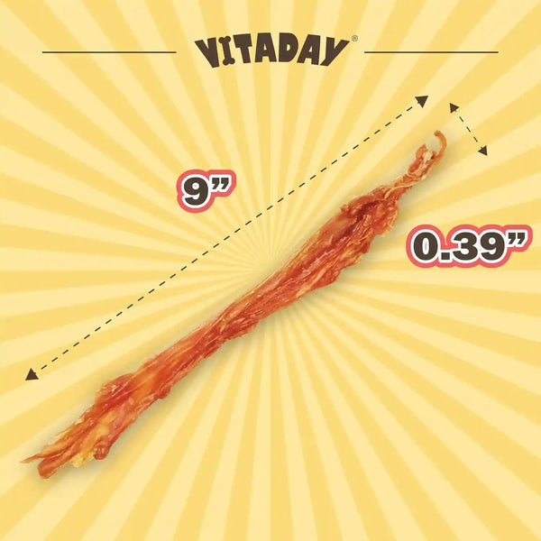 VITADAY Turkey Tendons for Dogs, All Natural, Healthy Dog Treats, Long Lasting, Hypoallergenic Dog Chews, Rawhide Free, Usa-Sourced, for Small Dogs, Strips, 3 Oz Pack | Long-Lasting Dog Training Treats, Rawhide-Free Made of Usa-Sourced Turkey2