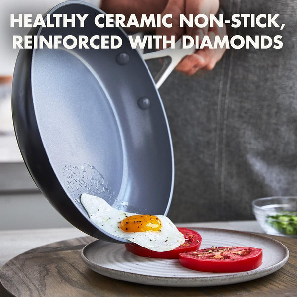Valencia Pro 8" Ceramic Nonstick Frying Pan Skillet, Hard Anodized | Pfas-Free Nonstick, Induction Ready, Compatible with All Stovetops, Eggs & Omelets, Dishwasher Safe, Oven Safe up to 600F3