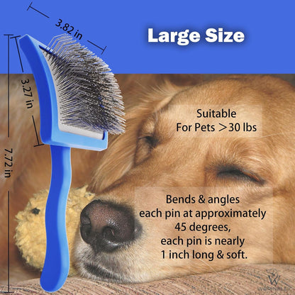 Slicker Brush for Dogs, Professional Pet Doodle Grooming Brushes for Goldendoodles, Labradoodles, Poodles - Long Pin Detangler for Dematting Dog Slicker Brush - Large5