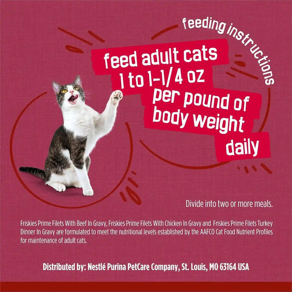 Purina Friskies Gravy Wet Cat Food Variety Pack, Prime Filets Meaty Favorites - (Pack of 24) 5.5 Oz. Cans8