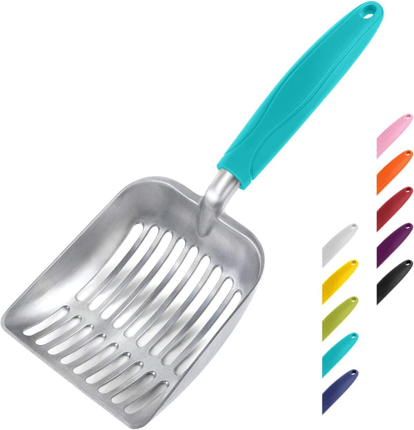 Wepet Cat Litter Scoop, Aluminum Alloy Sifter, Kitty Metal Scooper, Deep Shovel, Long Handle, Poop Sifting, Kitten Pooper Lifter, Durable, Heavy Duty, for Litter Box20
