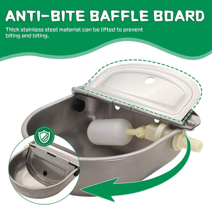 Automatic Dog Water Feeder 3L Stainless Steel Bowl for Chicken Cattle Sheep | with Float Valve Auto Fill Water Wall Mounted Livestock Waterer Rust Proof Keep Water Fresh Easy to Clean & Install for Goat4