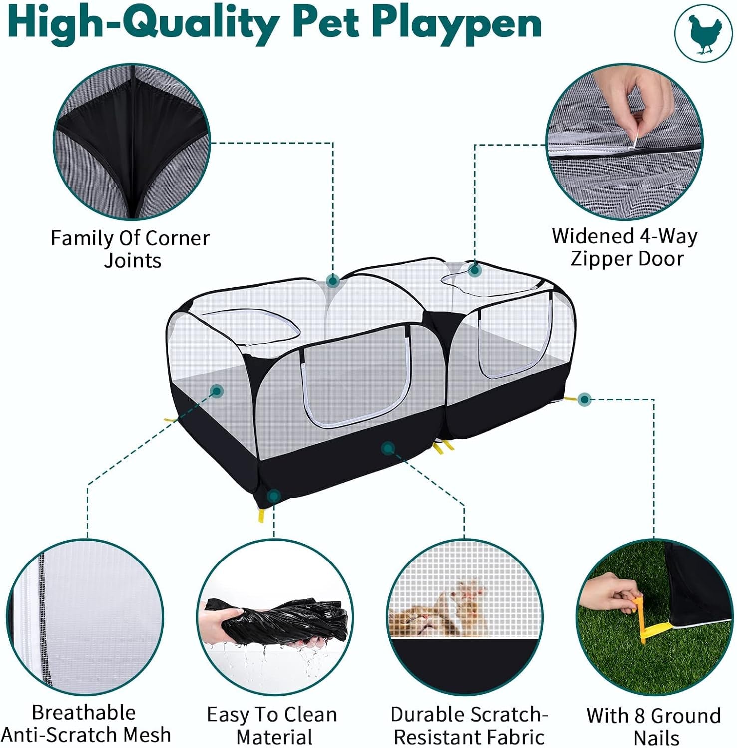 small-animals-playpen-pet-cage-tent-large-chicken-run-coop-with-detachable-bottom-breathable-transparent-mesh-walls-foldable-pet-enclosure-for-puppy-kitten-rabbits-indoor-outdoor-playpen